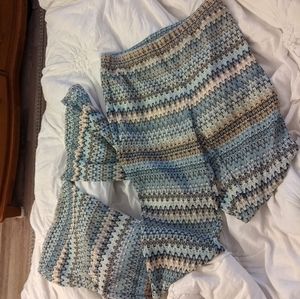 Joe B small blue zig zag pattern flare hippie pant